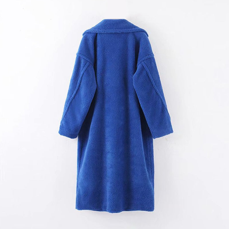 Manteau Pelucheux Bleu