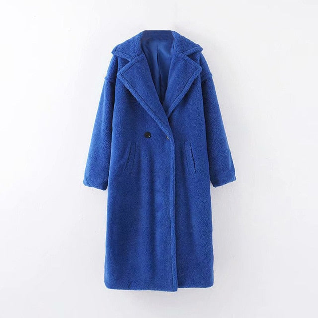 Manteau Pelucheux Bleu