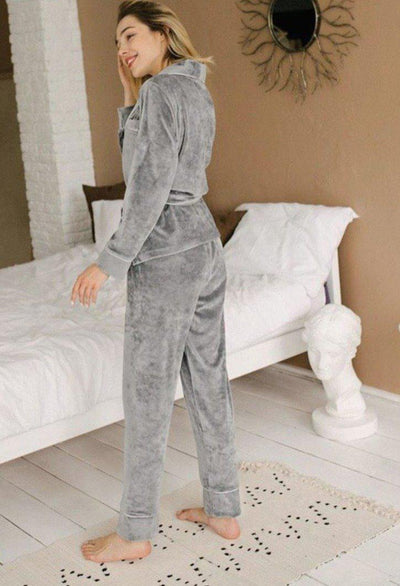 Pyjama Femme Velours Gris-Pyjama-Le Pilou Pilou