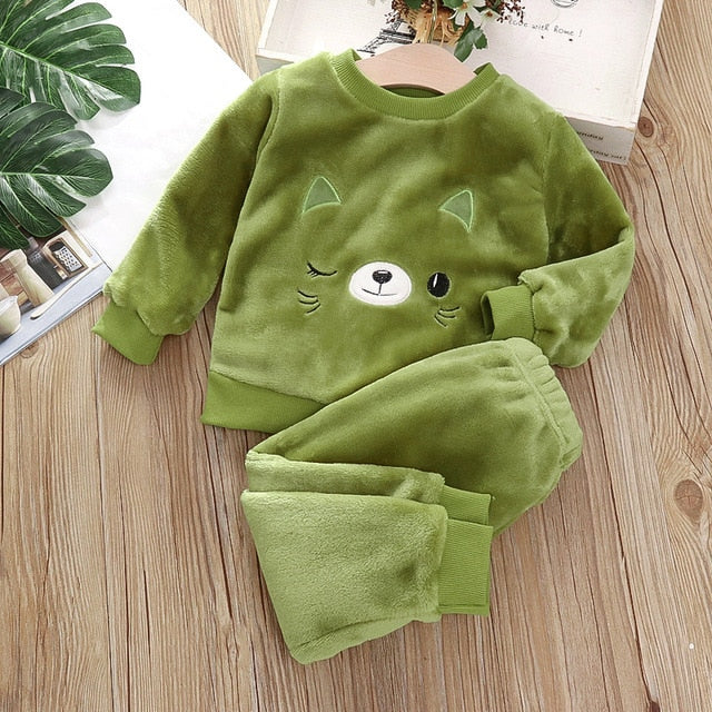Pyjama Pilou Chat Vert