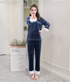 Pyjama Femme Velours Bleu-Pyjama-Le Pilou Pilou